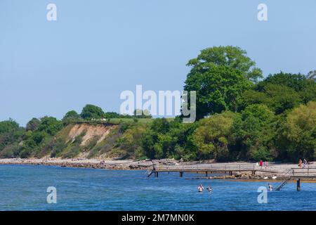 Brodtener Ufer avec plage, Niendorf, Timmendorfer Strand, Lübeck Bay, Mer Baltique, Schleswig-Holstein, Allemagne, Europe Banque D'Images