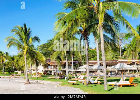 Complexe hôtelier à Playa Flamingo, Peninsula de Nicoya, Guanacaste, Costa Rica, Amérique centrale Banque D'Images