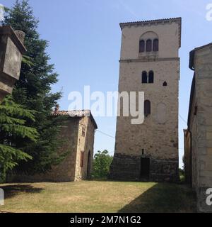 Pieve di Trebbio - Église de Trebbio Banque D'Images