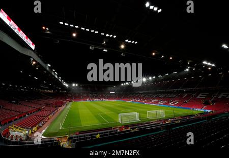 Manchester, Angleterre, 10th janvier 2023. Vue générale du stade avant le match de la Carabao Cup à Old Trafford, Manchester. Le crédit photo devrait se lire: Andrew Yates / Sportimage Banque D'Images