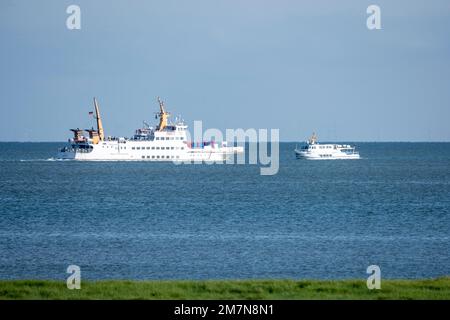 Allemagne, Frise orientale, île de Juist, ferry pour Juist. Banque D'Images