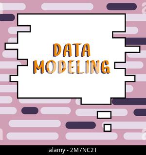 Inspiration montrant Sign Data Modeling. Concept métier processus de transfert de données entre systèmes de stockage de données Banque D'Images