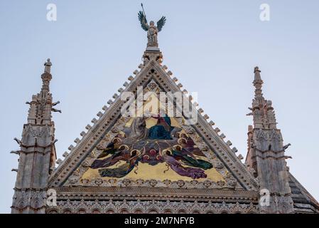 Cathédrale de Sienne, Cattedrale di Santa Maria Assunta, détail, site classé au patrimoine mondial de l'UNESCO, Sienne, Toscane, Italie Banque D'Images