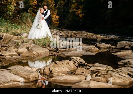 Ivano-Frankivsk, Ukraine 2 octobre 2021: promenade dans les montagnes d'automne. Banque D'Images