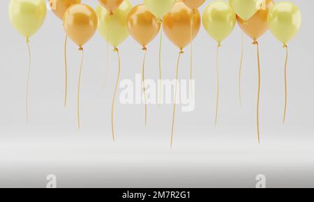 3D rendu réaliste des bulles Levitation flottante via l'illustration du stock d'air. Banque D'Images