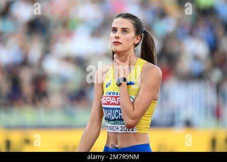 Yaroslava Mahuchikh (Ukraine). Femmes High Jump. Championnats d'Europe Munich 2022 Banque D'Images