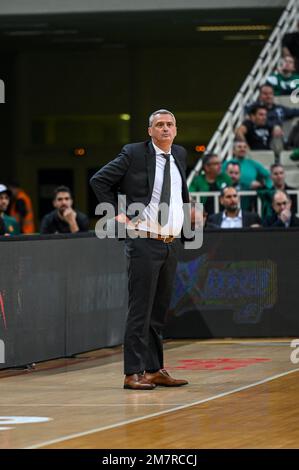 Athènes, Grèce. 10th janvier 2023. Entraîneur en chef DEJAN RADONJIC de Panathinaikos BC pendant l'Euroligue, Round 18, match entre Panathinaikos BC et Fenerbahce Beko Istanbul à Oaka Altion sur 10 janvier 2023 à Athènes, Grèce. Crédit : Agence photo indépendante/Alamy Live News Banque D'Images