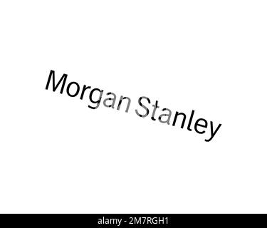 Morgan Stanley, logo pivoté, fond blanc B Banque D'Images