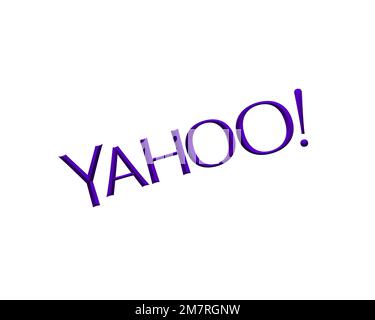 Mon Yahoo!, logo pivoté, fond blanc Banque D'Images