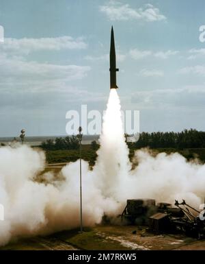 Un missile Pershing est lancé à partir du complexe 16. Base: Cape Canaveral Air Force Station État: Floride (FL) pays: États-Unis d'Amérique (USA) Banque D'Images