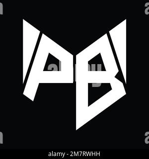 Monogramme PB logo avec gabarit de conception en forme de tranche hexagonale Banque D'Images