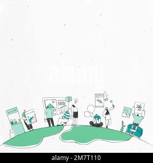 Illustration de l'art de l'équipe de brainstorming vectoriel blanc et vert Illustration de Vecteur