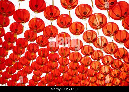 Lanternes du nouvel an chinois dans la région de la ville de chine. Banque D'Images