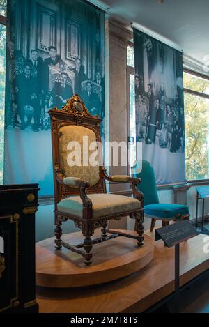 Ciudad de mexico, CDMX, 10 12 22 ans, Président de Lásaro Cárdenas avec logo du Mexique dans le Museo de los Pinos, pas de gens Banque D'Images