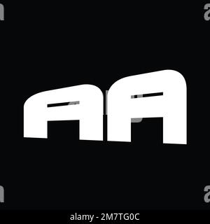Modèle de conception d'images vectorielles grand alphabet monogramme AA Banque D'Images