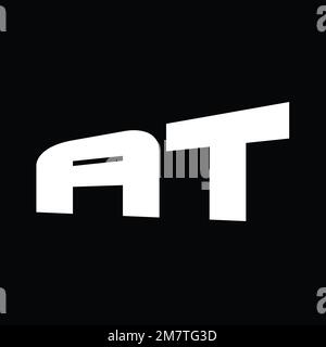 AT logo monogramme grand alphabet vecteur images modèle de conception Banque D'Images