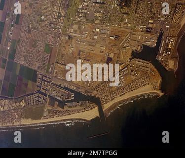 Vue aérienne du Centre du bataillon de construction navale à une altitude de 25 000 pieds. Base: Port Hueneme État: Californie (CA) pays: Etats-Unis d'Amérique (USA) Banque D'Images