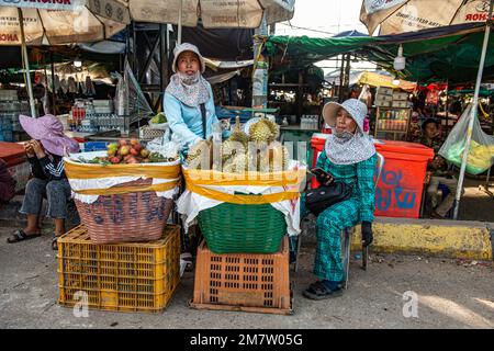 Cambodge, marché de rue Banque D'Images