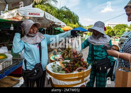 Cambodge, marché de rue Banque D'Images