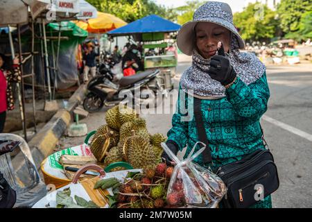 Cambodge, marché de rue Banque D'Images