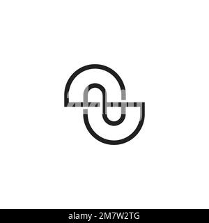 lettre n infinity fine ligne géométrique logo vecteur Illustration de Vecteur