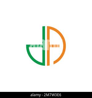 lettre da circle géométrique fine ligne logo vecteur Illustration de Vecteur