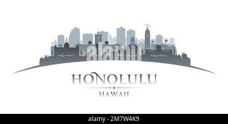 Silhouette de la ville d'Honolulu à Hawaï. Illustration vectorielle Illustration de Vecteur