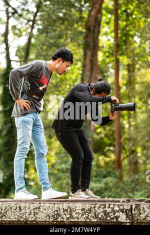 Chau Say Tevado temple - décor de mariage Banque D'Images