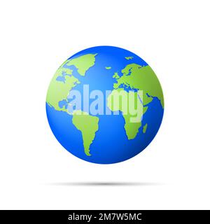 Icône planète. Icône globe terrestre 3D isolée sur fond blanc. Illustration vectorielle. SPE 10. Illustration de Vecteur
