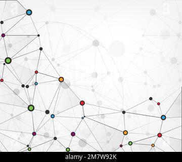 Connexions réseau globales avec points et lignes. Résumé de la technologie. Structure moléculaire avec points connectés. Illustration vectorielle. EPS Illustration de Vecteur