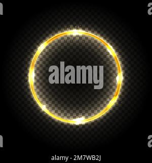 Cadre rond avec effets de lumière isolés sur fond transparent. Illustration vectorielle. SPE 10. Illustration de Vecteur