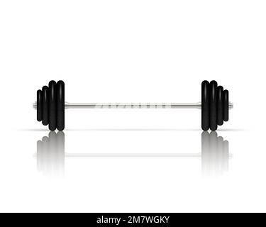 Barbell avec disques amovibles isolés sur fond blanc. Illustration vectorielle. Vue avant. Illustration de Vecteur