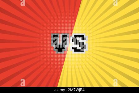 Contre les lettres combattent l'arrière-plan. Bande dessinée versus fond de modèle. Illustration vectorielle. SPE 10 Illustration de Vecteur
