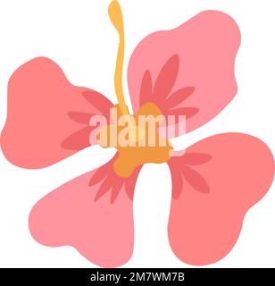 Fleur tropique en fleur, feuillage exotique d'été Illustration de Vecteur