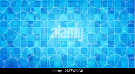 Vague d'eau dans la piscine avec lumière réfléchissante. Piscine vue de dessus arrière-plan. Illustration vectorielle. SPE 10. Illustration de Vecteur