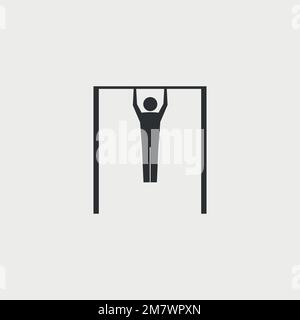 Homme faisant des pull-ups. Illustration vectorielle. SPE 10. Illustration de Vecteur