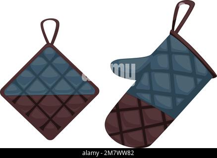 Gants de cuisson, cuisine textile de protection Illustration de Vecteur