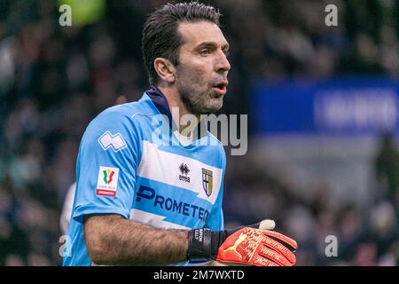 Milan, Italie - janvier 10 2023 - Inter-Parme Coppa Italia- buffon gianluigi Parme Banque D'Images