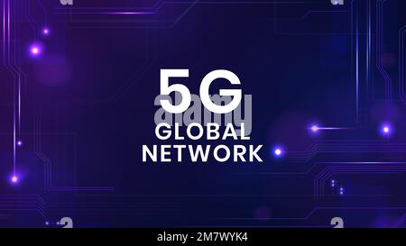 5g vecteur de modèle de technologie réseau avec fond numérique Illustration de Vecteur