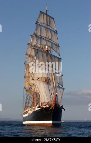 Grand navire russe Sedov, départ de la course de Falmouth, 2008 Banque D'Images