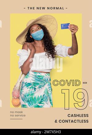 Modèle vectoriel Covid 19 dans une nouvelle normale Illustration de Vecteur