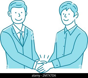 Illustration vectorielle d'un homme d'affaires qui se secoue la main avec un client Illustration de Vecteur