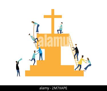 Concept de Jésus Sauveur isolé sur fond blanc. Illustration vectorielle. SPE 10. Illustration de Vecteur