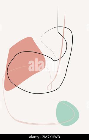 Ligne abstraite et forme géométrique simple illustration moderne. peut être utilisé pour la décoration d'art mural à la maison ou au bureau Illustration de Vecteur