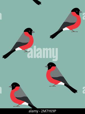 Motif vectoriel sans couture d'oiseau de taureau Illustration de Vecteur