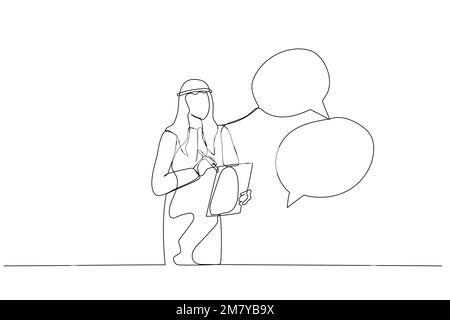 Dessin animé d'une femme d'affaires prenant note de la réunion tout en écoutant les autres concept d'information de procès-verbal de la réunion. Design de style art simple Illustration de Vecteur