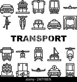 transport transport transport les icônes de voiture définissent le vecteur Illustration de Vecteur