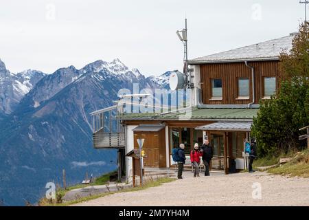 Haut du téléphérique de Tegelberg près de Schwangau, Bavière Allemagne, Europe UE Banque D'Images