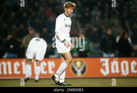 Gladbach, Allemagne. 28th septembre 2022. Firo: 07.03.1996 football: Football: Archive photos, archive photos, archive photos, archives, coupe d'Europe, The, Cup Winners, quart de finale, saison 1995/1996 95/96 Borussia Monchengladbach Gladbach - Feyenoord Rotterdam 2:2 Stefan Effenberg crédit: dpa/Alay Live News Banque D'Images