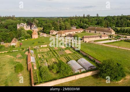 LE JARDIN POTAGER DU DOMAINE DE CHAMBRAY, L'ÉCOLE AGRICOLE DU CHÂTEAU DE CHAMBRAY, MESNIL-SUR-ITON, EURE, NORMANDIE, FRANCE Banque D'Images